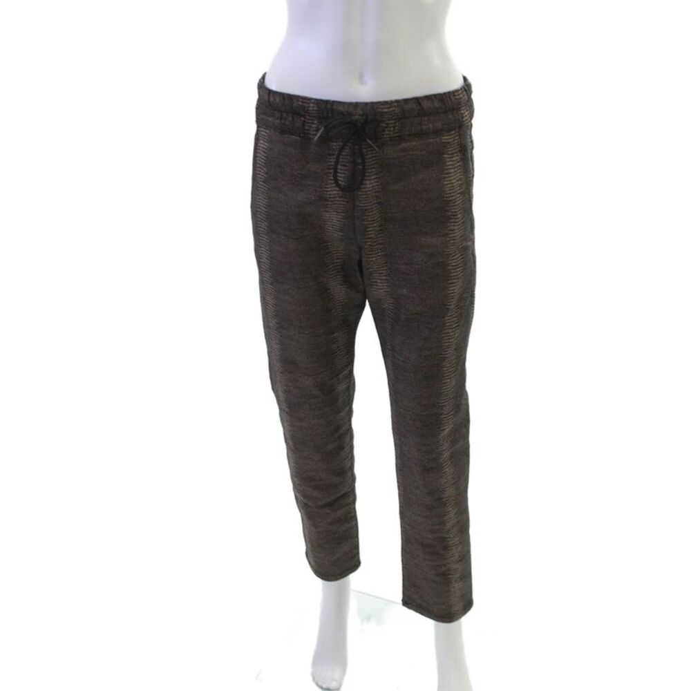 Flog Womens Jogger Pants Black Cotton Geometric Drawstring Size 30